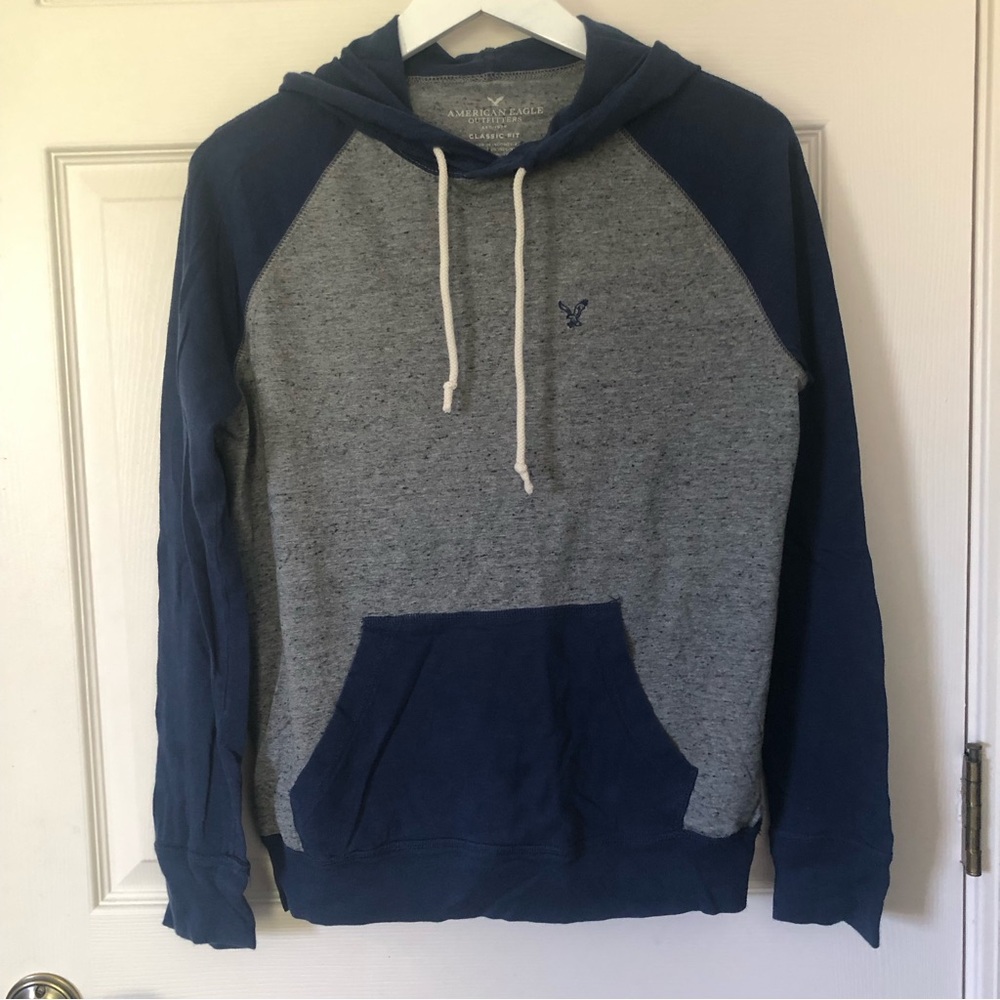 AE Navy/Gray Two-Toned Lightweight Hoodie